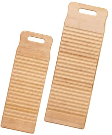 Milisten 2stücke Bambus Waschbrett Zum Handwaschen Von Kleidung Robustes Wäschebrett Mit Wellenförmigem Design Wasserabweisendes Handwaschbrett Für Zuhause