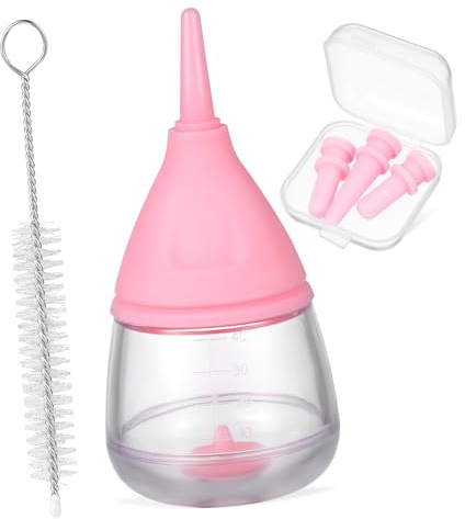BAZEITFLOW Newborn Puppy Nursing Bottle Kit with Replaceable Nipples and Bottle Brush Leak Pet Feeding Supplies for Puppies and Kittens Measurement Marks Ergonomic Grip