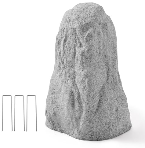 VEVOR Faux Rocher Jardin, Couverture Décorative en Roche Artificielle PEHD, Aspect Réaliste, Fausse Pierre Creuse pour Cacher Pompe de Puits, Décoration Jardin, Paysage Extérieur, Gris, Taille Moyenne