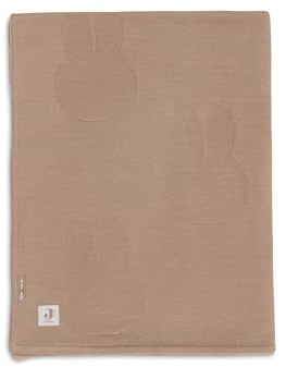 Jollein Couverture Bébé - Miffy and Friends - Biscuit/Velvet - 110x150 cm - Coton - Pour Lit Enfant - 1.0 TOG - Certifiée OEKO-TEX