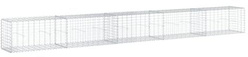 Panier gabion clôture cage mur de soutènement avec couvercle 500 x 50 x 50 cm fer galvanisé Argent 02_0040176