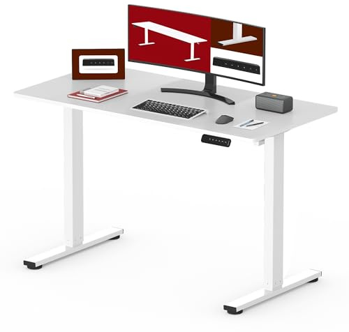 SANODESK 100 * 60 Electric Standing ONE PIECE Desktop Height Adjustable Desk Sit Stand Table with 4 Memory Smart Pannel for Home Office