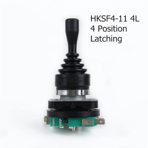 AUBEST Industrial Joystick, 30mm 4NO 4NC 4 Position Joystick Switch, Momentary Monolever Spring Return Latching Wobble Stick Cross Toggle Switch F4-11-4L(SF4-11 4L Latching)