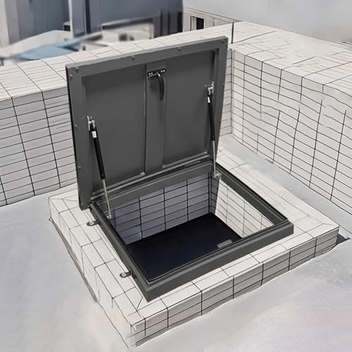 Trappe d'accès au toit, trappe de toit générique en aluminium avec poignée, puits de lumière étanche, porte antivol de toit, trappe d'entretien de toit, fenêtre d'évacuation des combles