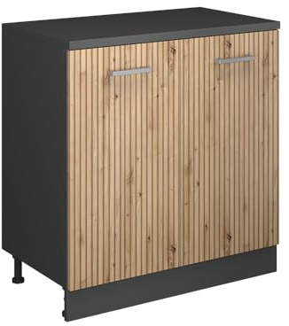 Vicco Erweiterungsschrank Rion, Artisan-Eiche/Anthrazit, 80 x 46 cm | ohne Schräge mit 2 Türen, kombinierbar mit Rion Dachschrägenschränken und Schrankmodulen
