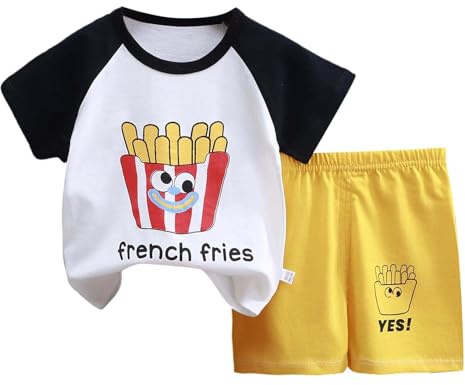2 Piezas Traje Deportivo para Niños,Conjuntos de Pantalones y Camisetas niños Conjunto ropa infantil bebé Chándal manga corta Deportiva Moda festiva niño Primavera Verano#g