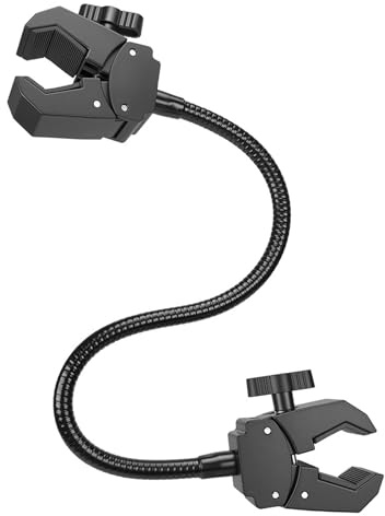 Duty Photography Doppelklemme zur Befestigung von Taschenlampen, Haartrocknern, Teleskopen an Ständern, flexibles Schwanenhals-Design, verstellbare Klemmhalterung, flexibler Arm