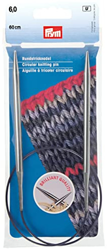 Prym 212182 rundstickande nål MS 60 cm 6,00 mm silverfärg rundstickad, mässing, 6 mm