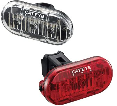 CatEye Omni 3 Front & Rear Light Set: Lightweight, Versatile Lights with 360° Visibility, Three Modes, and Long Battery Life; Easy Tool-Free Mounting for Front and Rear