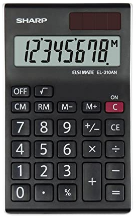 Sharp el-310anwh Bureau Calculatrice de bureau – Noir/Blanc