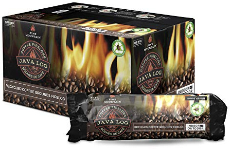 Pine Mountain 4152501471 Java-Log Firelog, 4-Hour Burn Time, Recycled Coffee Grounds, 4 Logs