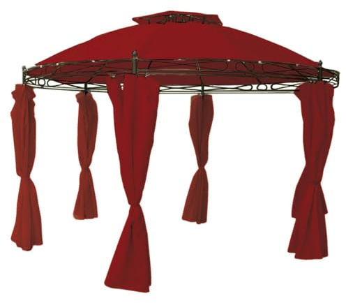 Repuesto para cenador (redondo ø3,5 m Beige, Rojo, Gris o Pardo impermeable techo, rojo burdeos