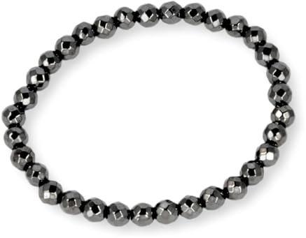 AIMANTIX - Bracelet Hématite Magnétique Homme et Femme Petites Billes - Bracelet Aimant à Facettes - Apporte de l'Energie et de l'apaisement - Allie Les Qualités des Minéraux et des Aimants