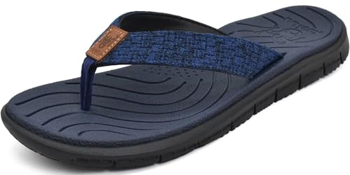 KuaiLu Infradito Donna Moda Estive Comode Pelle Ciabatte Infradito Supporto Arco Plantare Sandali Infradito Spiaggia Piscina Flip Flop Mare Leggere Antiscivolo Gomma Suole blu 37