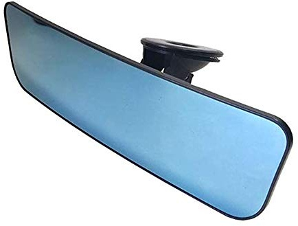 Specchietto Retrovisore Universale per Auto e Camion Antiriflesso Clip panoramico per Specchio Retrovisore Interno a Angolo Largo (Specchio Blu/con Ventosa) | Antiabbagliamento grandangolare girevole a 360° per auto SUV camion