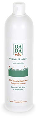 DADA mio Olio Doccia Shampoo 500ml. Pelle delicata e sensibile, adatto per corpo e capelli di tutta la famiglia. Ideale dopo la piscina