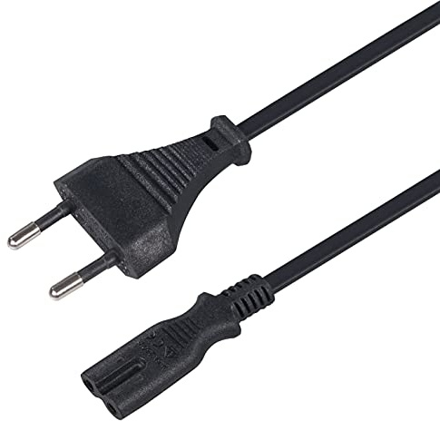 1,5m Netzkabel Stromkabel Strom Kabel Stecker Typ C Eurostecker auf C7 Buchse Euro-Netzkabel Kleingerätekabel Euro 8 TV DVD Player Haushaltsgeräte Netzteile schwarz