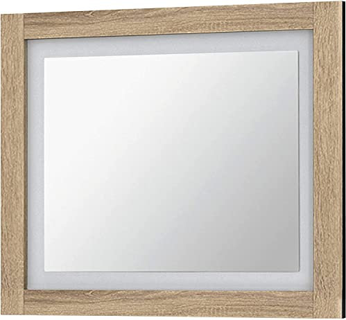 LIQUIDATOR Espejo de Pared Modelo Lara, Color: Cambrian Blanco, Marco de Espejo, Medidas: 75 cm (Alto) x 90 cm (Ancho) x 3.5 cm (Fondo)