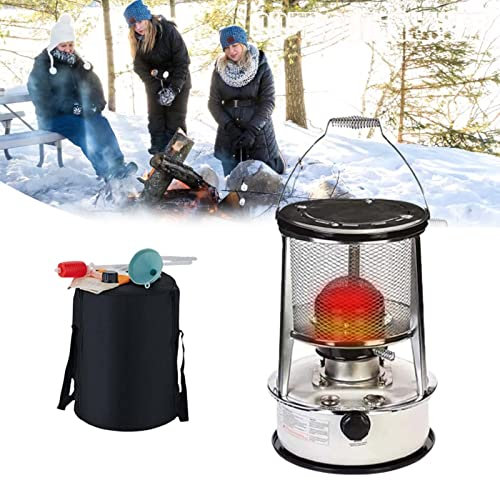 vikitim Tragbarer Petroleum Ofen, 2 In 1 Tragbarer Petroliumheizer, 6L Petroleumofen Heizer Heizung Ohne Strom Außen für Camping Eisfischen Wandern Jagd Überleben Kochen, 6L