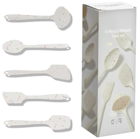 GIR: Get It Right 5-Piece Silicone Kitchen Utensils Set - Ladle, Spatula, Flipper, Spoon & Spoonula - Non-Toxic for Nonstick Cookware, Cooking and Baking