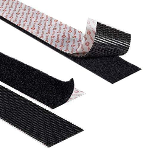 FILMODA strisca autoadesiva a strappo colla super adesiva e chiusura in tessuto di nylon 5 CM / 1 Mt Nero