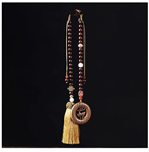 Auto-Innenraum-Glücksbringer Palisander-Rosenkranz-Perlen-Charm-Auto-Rückspiegel-Charm-Charm-Geschenk-Auto-Dekorationen-Handwerk (Color : 1#)