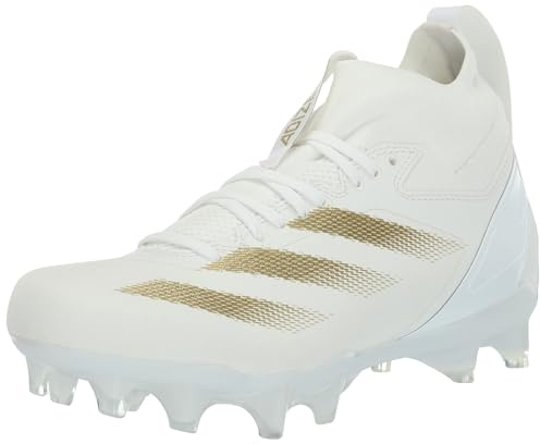 adidas Adizero Impact+ American Football Cleats fotbollssko för män, Vitt guld metallisk vit, 49 1/3 EU