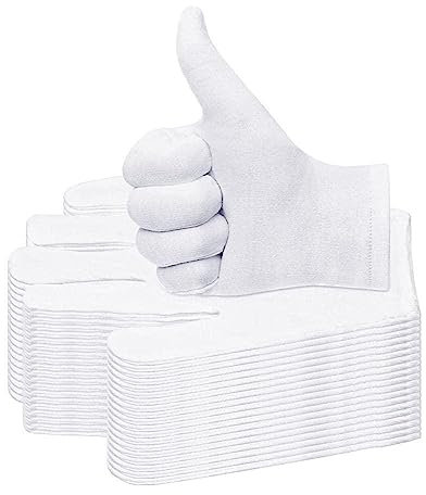 YXRRVING 12 Paar weiße Baumwollhandschuhe für allgemeine Zwecke, feuchtigkeitsspendendes Futter, S-XL, Handschuhe Größe R9E6