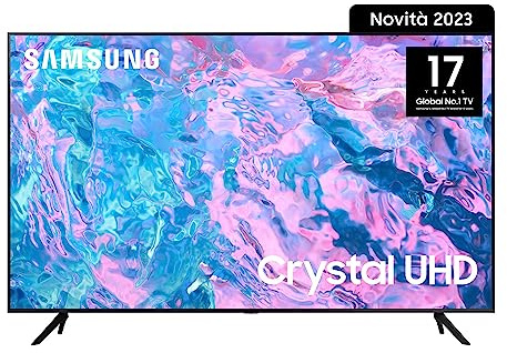SAMSUNG Crystal UHD UE43CU7170UXZT, Smart TV 43 Serie CU7000, Crystal UHD 4K, BLACK , 2023, DVB-T2 (Ricondizionato)