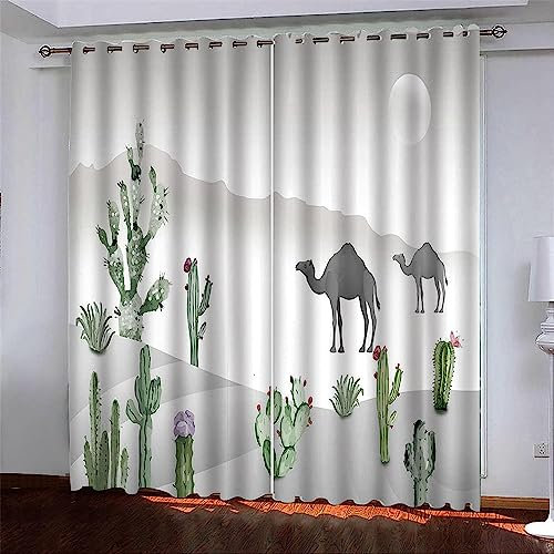 Verdunkelungsvorhänge Kräuselband Karikaturtier Kamel 2 X 150 X 280 Cm Set Kindergardinen Mädchen Verdunkelungsvorhänge Mit Ösen Blickdichter Kinderzimmer Schlafzimmer Vorhang -8J8H1M7Z5B8L9C6P0A4G4N9