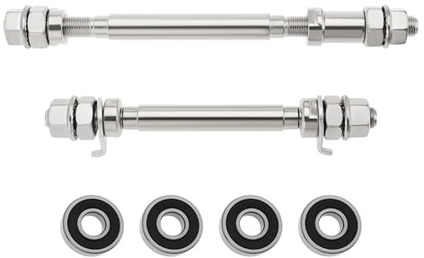 Create idea Durable Metal Wheel Hub Axle Set 140mm Front and 180mm Rear Mountain Bike Wheel Hub Axle with 4 Bearings Bicycle Spindle Shift Shaft Lever