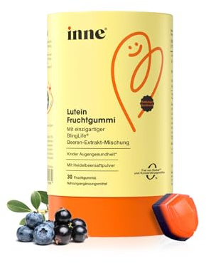 inne Lutein Fruchtgummis - Hochdosierte Vitamin Gummis - Multivitamin mit Lutein, Zeaxanthin, Vitamin A und E - für Kinder - Beerengeschmack - 30 Fruchtgummis