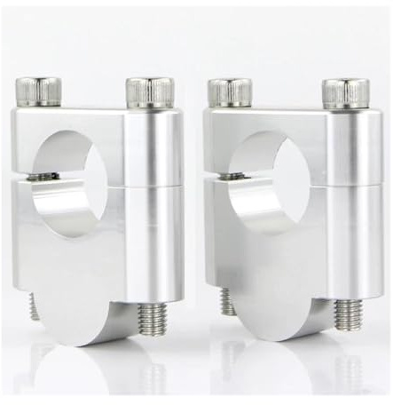 Torretas Manillar Elevador Montaje Manillar para Barra Gruesa, 22mm, 7/8 con Abrazaderas para CRF150 para CRF230L para CRF250L para XR250R para XR600R para XR650L Elevador Manillar Moto(Silver Riser