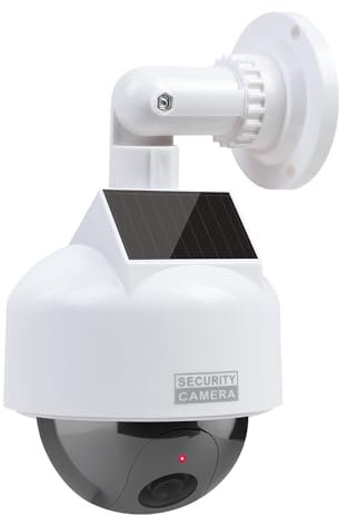 ERWEY Dummy fotocamera solare fotocamera finta simulata Dummy Speed Dome con obiettivo videosorveglianza, telecamera di sorveglianza, per interni ed esterni
