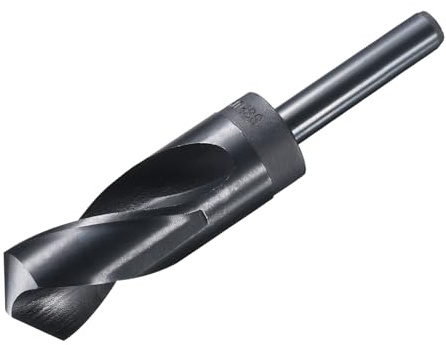 sourcing map 30mm Drill Bit 1/2 Reduced Shank 4341 High-Speed Steel | Twist HSS Nitriding Black 135° for Light-duty Soft Metal Aluminum Alloy Wood Plastic