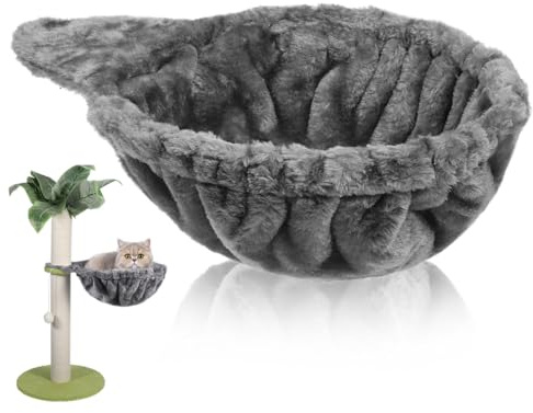 Milisten Katzenhängematte Kratzbaum Ersatzteil Tiefes Korbdesign Grau | Tiefe Katzenhängematte für Kratzbaum mit weicher Liegefläche, Ersatzteil für gemütliche Ruheplätze großer Katzen