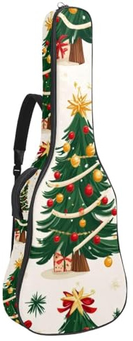 Gitarrentasche in voller Größe, wasserdichte Gitarren-Abdeckung, Tragetasche für akustische klassische E-Gitarren, Weihnachtsbäume und Geschenkboxen, Mehrfarbig 04, 42.9x16.9x4.7 in, Lässiger