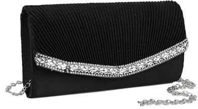 Gladdon Clutch Damen, Glitzer Abendtasche,Glänzende Elegante Envelope Tasche,Strassstein Cross Body Umhängetasche für Hochzeit Party Bankett Feiertage,Geschenk