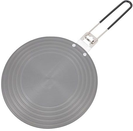Placa de Descongelación con Asa Plegable de Aluminio Negro | Calor Uniforme, Apta para Cocina de Inducción y Gas, Diseño Práctico con Mango Integrado