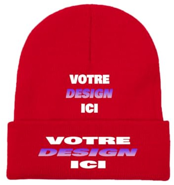 Beanie Tricoté Personnalisable pour Hommes & Femmes – Ajoutez Texte, Photo, Image ou Logo – Créez Votre Personnalisée Bonnet Unique – Personnalisé, Drôle et Chaud – Cadeau Unisexe Parfait