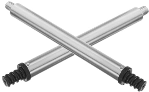 Asta Inferiore per Scopino Wc 2 Pezzi in Acciaio Inox | Ricambio per Scopino Wc, Connessione Filettata, Colore Argento, Uso in Bagno e Ambienti Industriali