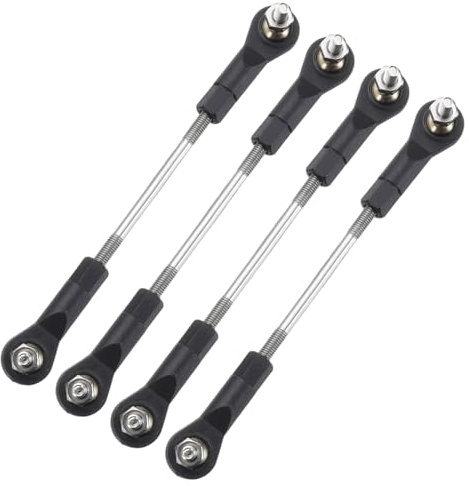sourcing map 4Pc Adjustable Turnbuckles Camber Link 69-79mm Turnbuckle Rod | Steering Servo Linkage with M3 Ball Head Rod Ends for RC Car Replace Parts