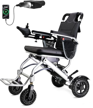 Goldseason Electric Wheelchairs for Adults, 33 lbs Lightweight Foldable Electric Wheelchair, Portable Power Motorized Wheelchair for Seniors Travel, 15 Mile Range, 330 lb Weight Capacity