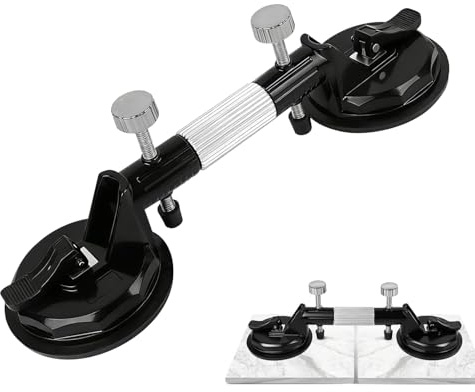 Vakuum Saugnapf mit Nivellier Funktion, Adjustable Heavy Duty Double Suction für Fensterglas, Glatten Gegenständen und Keramikfliesen Eingesetzt