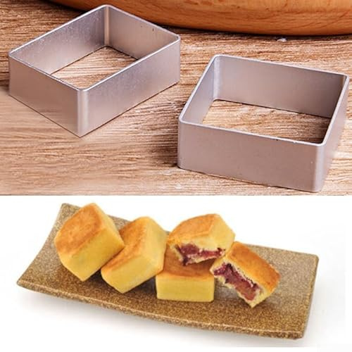Solaughguy 10-Piece Stainless Steel Pineapple Cake Set for Baking Molds, Fondant, Cookies, Sandwiches & Cheese – 4.5 cm Square Shape Press Stamp Kit