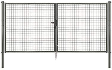 Alberts 602987 Wellengitter-Doppeltor | verschiedene Breiten und Höhen | anthrazit-metallic | Breite 300 cm | Höhe 150 cm