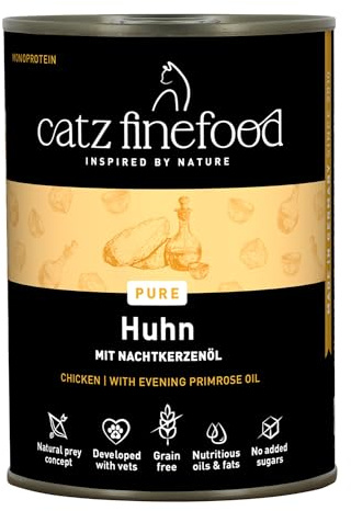 catz finefood Purrrr - Comida para Gatos con monoproteína húmeda N° 103, para Gatos sensibles a la nutrición, 70% de Carne, 6 Botes de 400 g