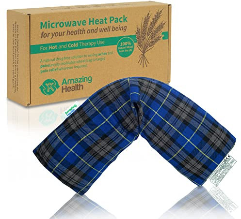 Unscented Microwave wheat bag-UK Made - NON Scented Royal Blue Tartan Cotton Made in Britain