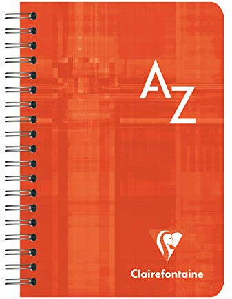 Clairefontaine 8509C - Adressbuch / Vokabelheft 9,5x14cm mit Doppelspirale, 90 Blatt kariert 90g, farbig sortiert, 1 Stück