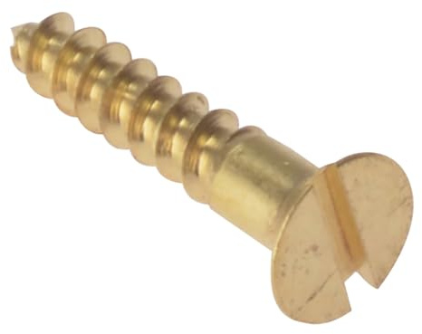 ForgeFix Wood Screws - Solid Brass | 5/8 x 4 | Countersunk | Box 200